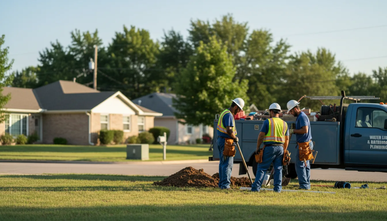 Residential water line and bathroom plumbing service in Cottonwood Falls, KS